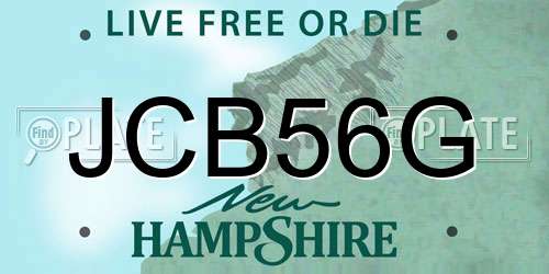 JCB56G New Hampshire License Plate