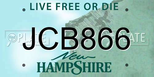 JCB866 New Hampshire License Plate