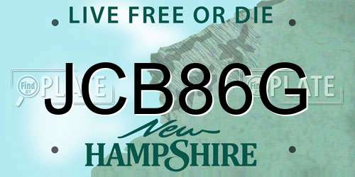JCB86G New Hampshire License Plate