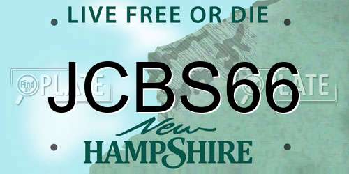 JCBS66 New Hampshire License Plate