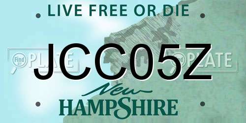 JCC05Z New Hampshire License Plate
