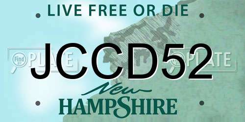 JCCD52 New Hampshire License Plate