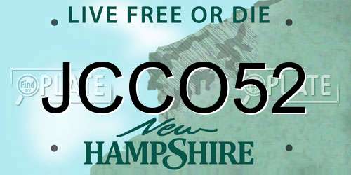 JCCO52 New Hampshire License Plate