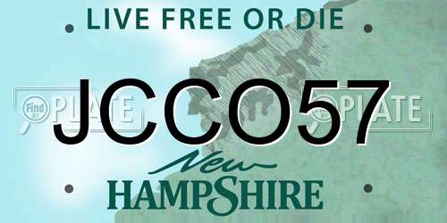 JCCO57 New Hampshire License Plate