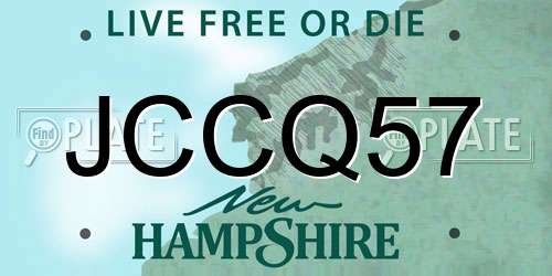 JCCQ57 New Hampshire License Plate
