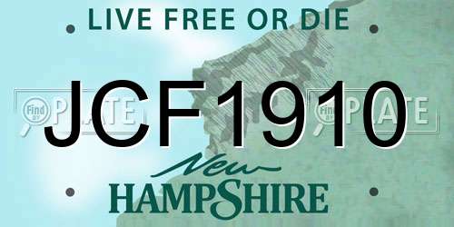 JCF1910 New Hampshire License Plate