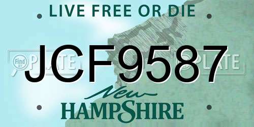 JCF9587 New Hampshire License Plate