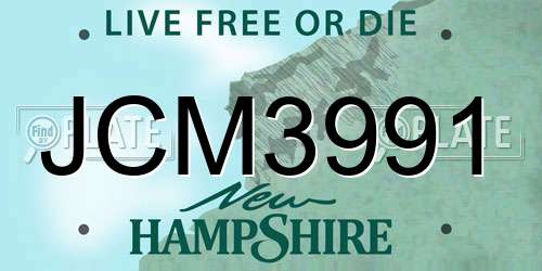 JCM3991 New Hampshire License Plate
