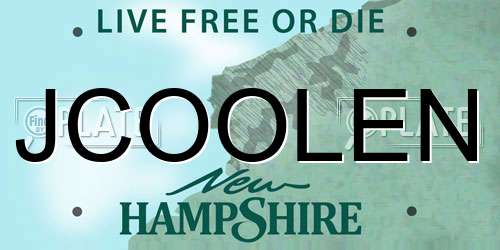 JCOOLEN New Hampshire License Plate