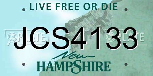 JCS4133 New Hampshire License Plate