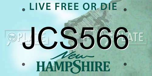 JCS566 New Hampshire License Plate