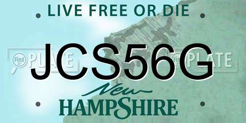 JCS56G New Hampshire License Plate