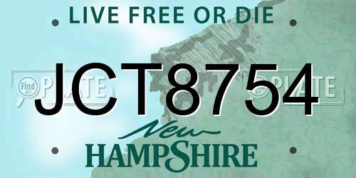 JCT8754 New Hampshire License Plate