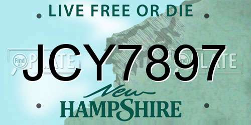 JCY7897 New Hampshire License Plate
