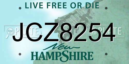 JCZ8254 New Hampshire License Plate