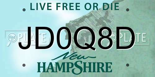 JD0Q8D New Hampshire License Plate
