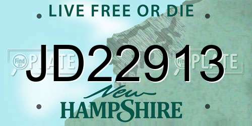 JD22913 New Hampshire License Plate