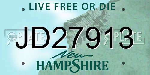 JD27913 New Hampshire License Plate