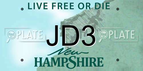 JD3 New Hampshire License Plate