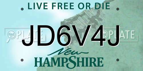 JD6V4J New Hampshire License Plate