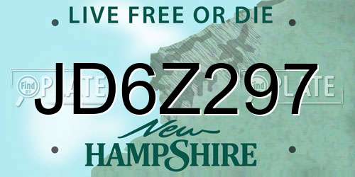 JD6Z297 New Hampshire License Plate