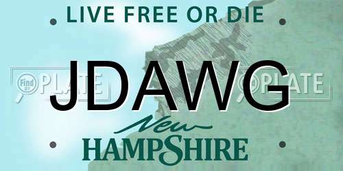 JDAWG New Hampshire License Plate