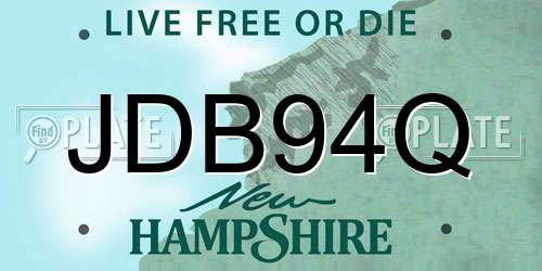JDB94Q New Hampshire License Plate