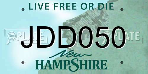 JDD050 New Hampshire License Plate