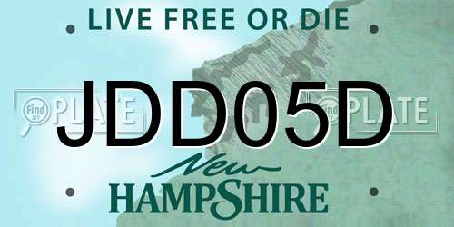 JDD05D New Hampshire License Plate