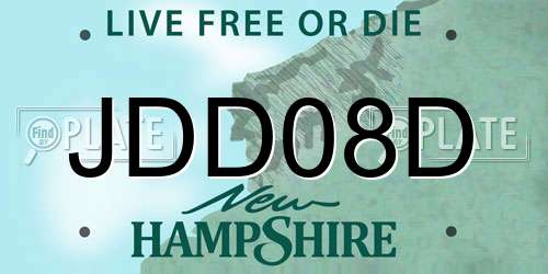 JDD08D New Hampshire License Plate