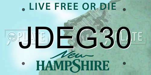 JDEG30 New Hampshire License Plate