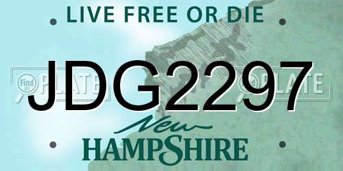 JDG2297 New Hampshire License Plate
