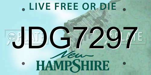 JDG7297 New Hampshire License Plate