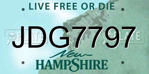 JDG7797 New Hampshire License Plate
