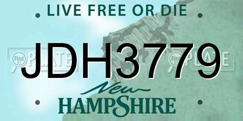 JDH3779 New Hampshire License Plate