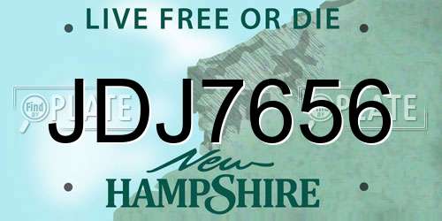 JDJ7656 New Hampshire License Plate