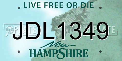 JDL1349 New Hampshire License Plate