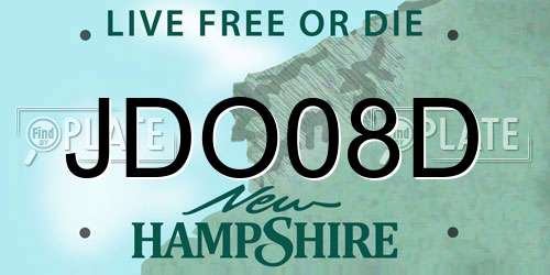 JDO08D New Hampshire License Plate