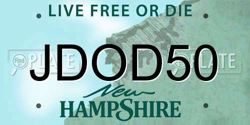 JDOD50 New Hampshire License Plate