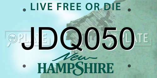 JDQ050 New Hampshire License Plate