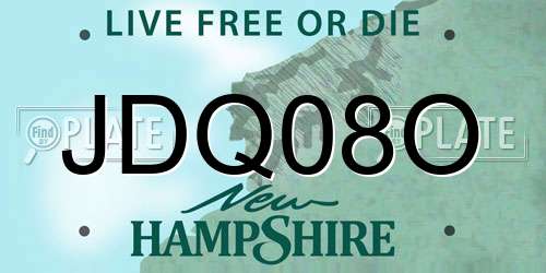 JDQ08O New Hampshire License Plate