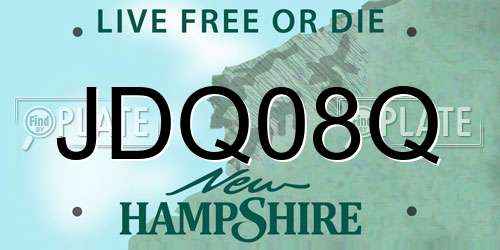 JDQ08Q New Hampshire License Plate