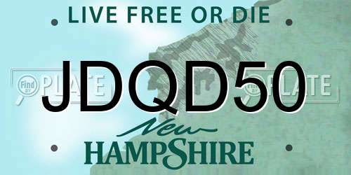 JDQD50 New Hampshire License Plate