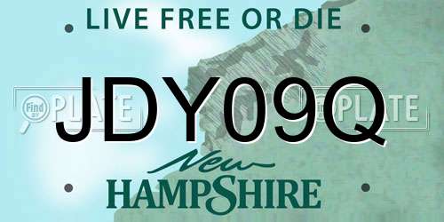 JDY09Q New Hampshire License Plate
