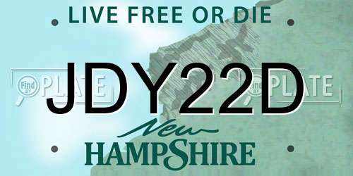 JDY22D New Hampshire License Plate