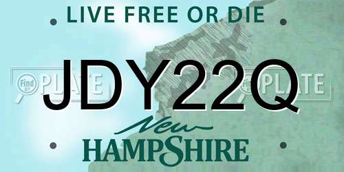 JDY22Q New Hampshire License Plate