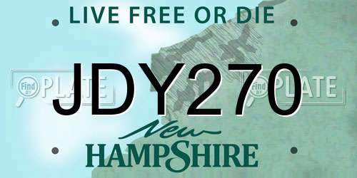 JDY270 New Hampshire License Plate