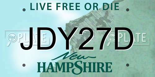 JDY27D New Hampshire License Plate