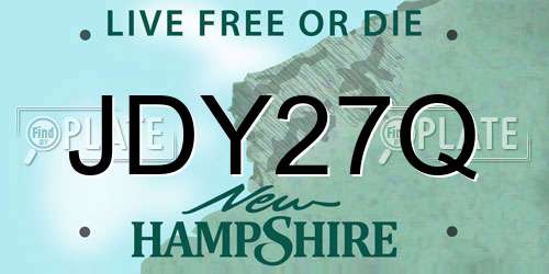 JDY27Q New Hampshire License Plate