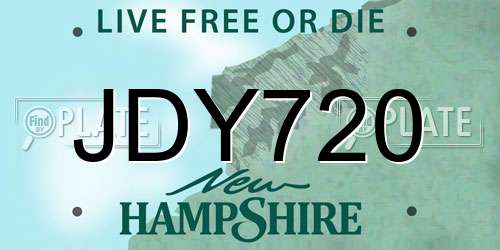 JDY720 New Hampshire License Plate